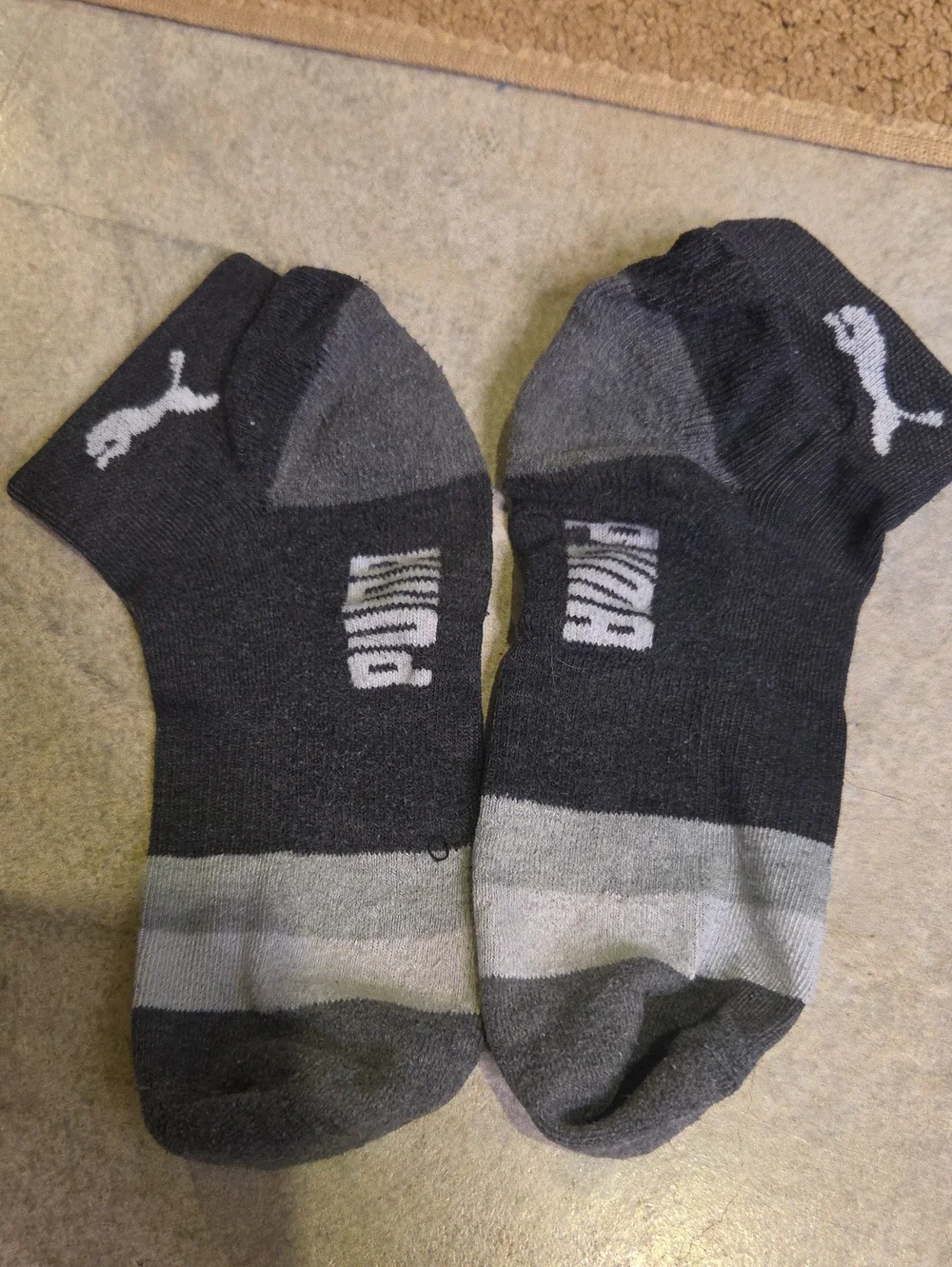 Puma Black & Gray Low-Cut Athletic Socks - Pair